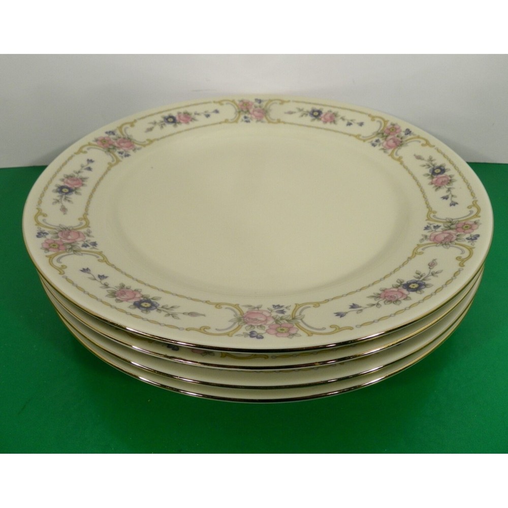 Johann Haviland PRIMROSE Dinner Plate (s) LOT OF 4 Pink Blue Flowers Nics